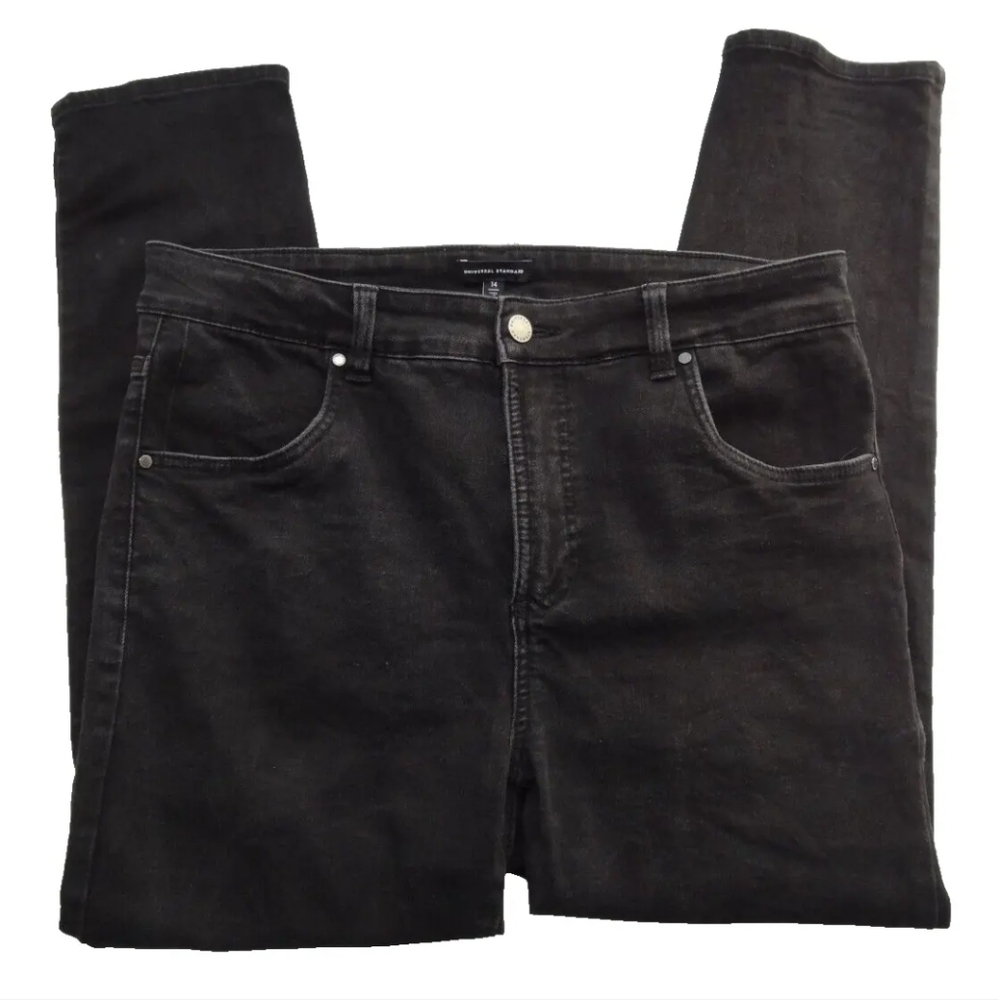 Universal Standard 14x26 Seine High-Rise Skinny Black Stretch Denim Jean US20093